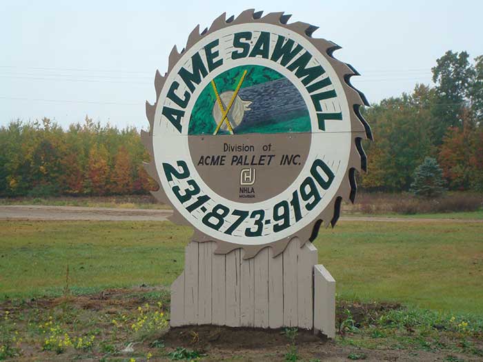 Acme Sawmill Sign